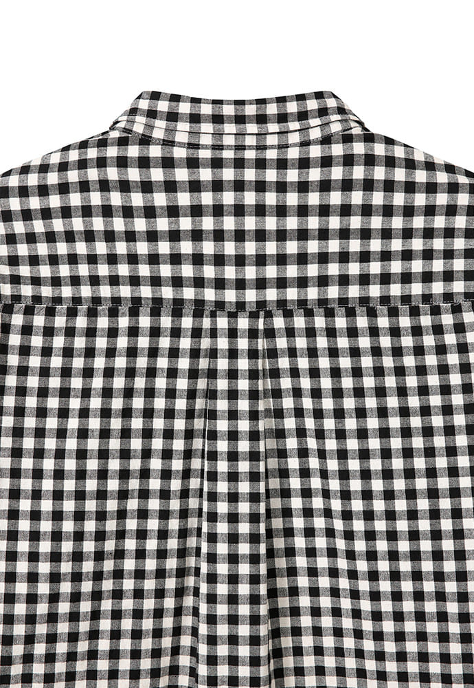 Art if acts - Gingham Check Oxford Shirt (Cream/Black) product image 10 | TRAB K-Fashion Australia