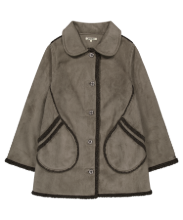Coyseio - Round Collar Suede Jacket (Brown) product image 1 | TRAB K-Fashion Australia