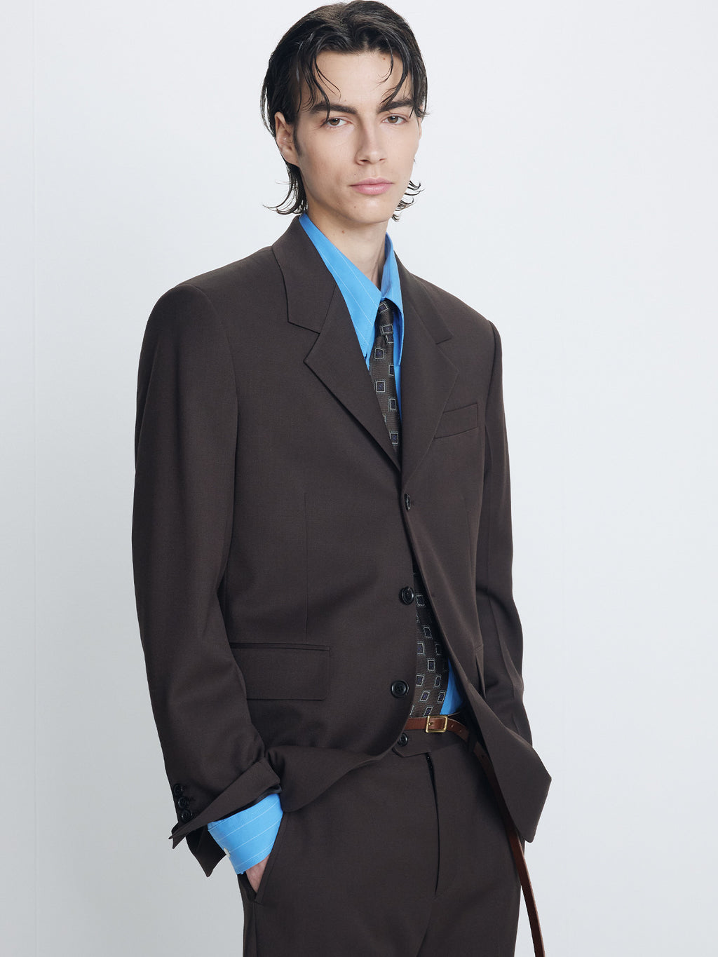 Tonywack - Wool Blend Tailored Blazer (Deep Brown) product image 3 | TRAB K-Fashion Australia