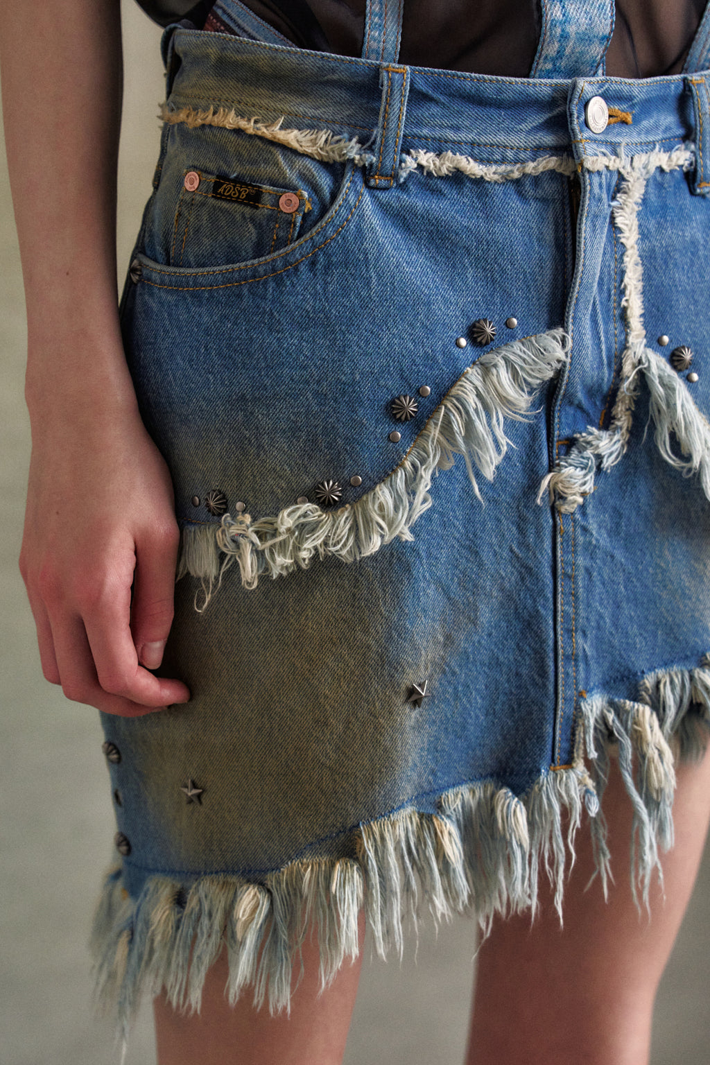 Andersson Bell - Dusty Denim Riveted Skirt (Dusty Blue) product image 4 | TRAB K-Fashion Australia