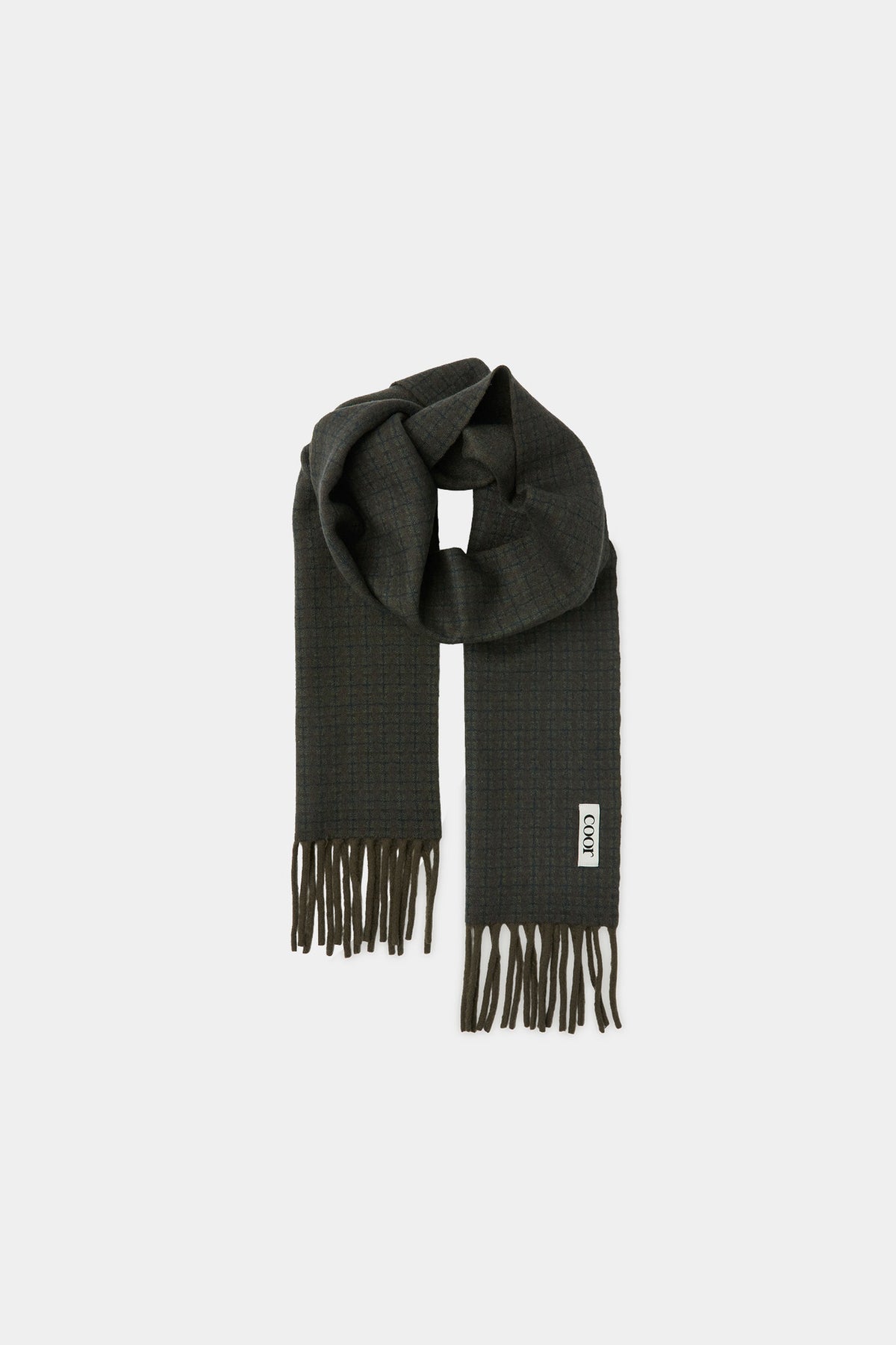 Coor - Merino Wool Gunclub Check Muffler (Khaki Brown) product image 4 | TRAB K-Fashion Australia