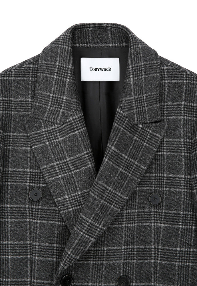 Tonywack - Crudo Check Double Coat (Grey Check) product image 9 | TRAB K-Fashion Australia