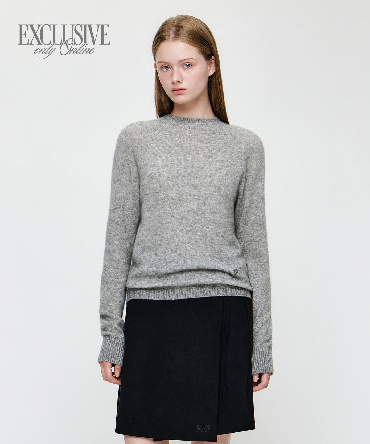 Marithe & Francois Girbaud - Premium Merino Wool Half Neck Knit (Heather Gray) product image 1 | TRAB K-Fashion Australia