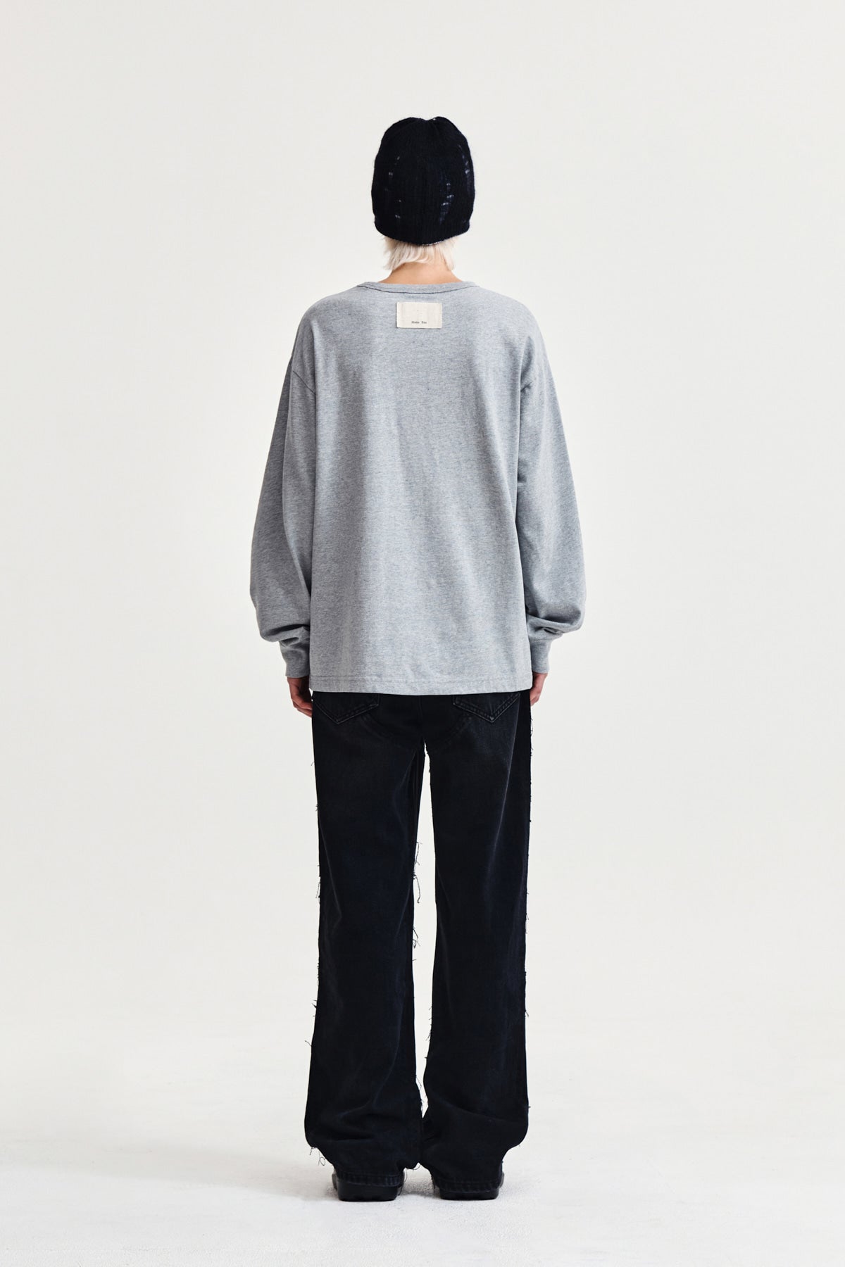 Matin Kim - Patch Graphic Long Sleeve Top (Grey) product image 7 | TRAB K-Fashion Australia