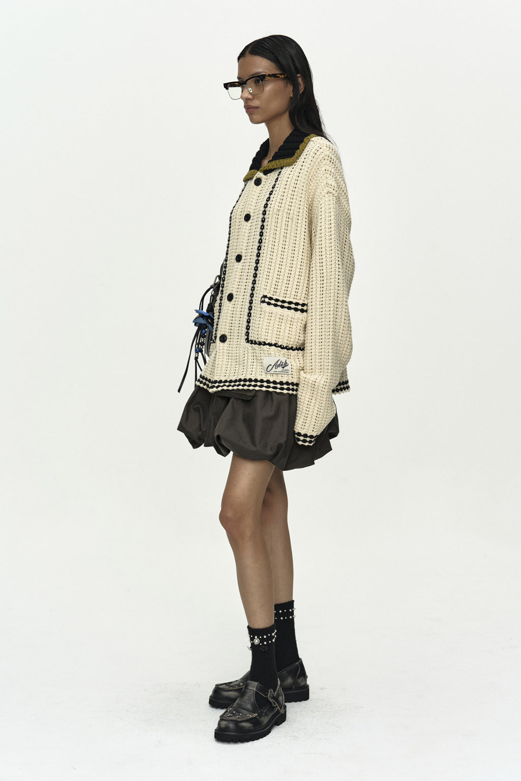 Andersson Bell - Unisex New Fantasia Collar Cardigan (Ecru) product image 2 | TRAB K-Fashion Australia