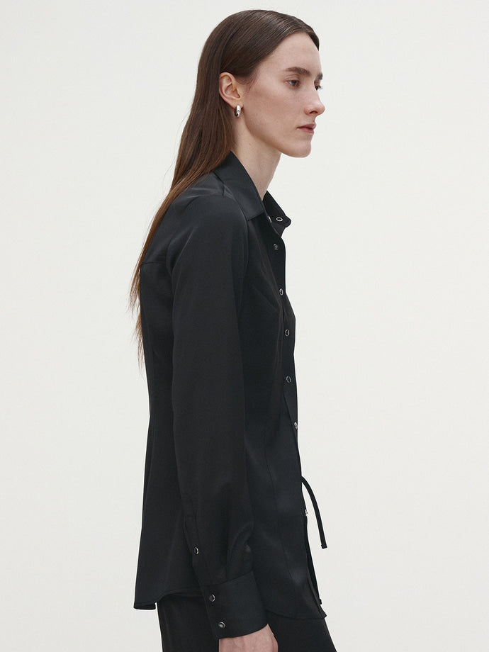 Tonywack - Satin Regular-Fit Shirt (Black) product image 5 | TRAB K-Fashion Australia