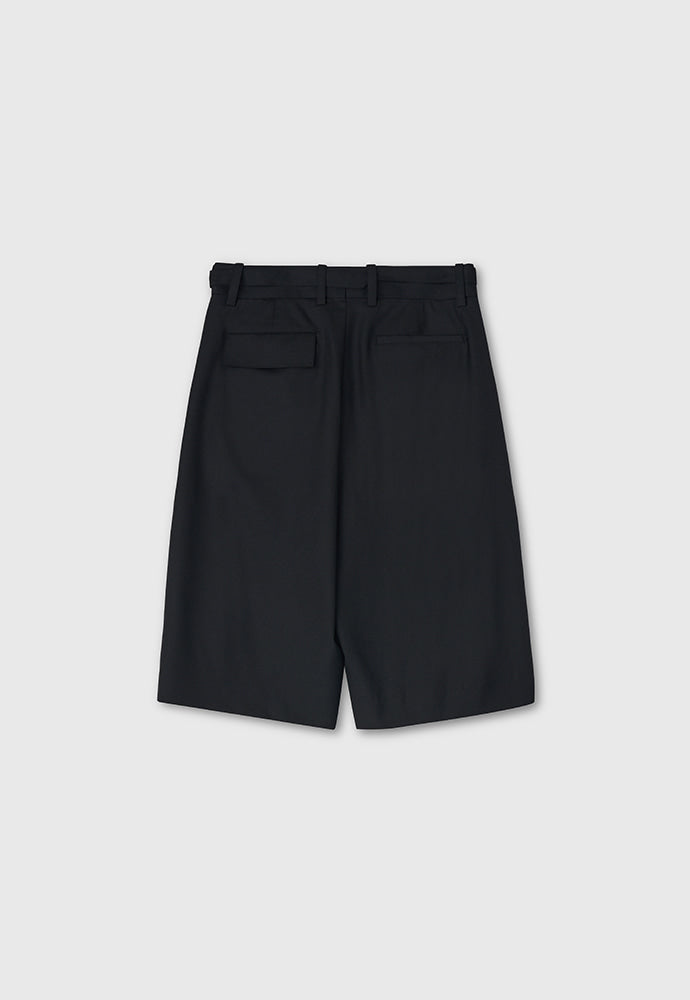 Tonywack - Wool Twill Belted Pleats Shorts (Black) product image 9 | TRAB K-Fashion Australia