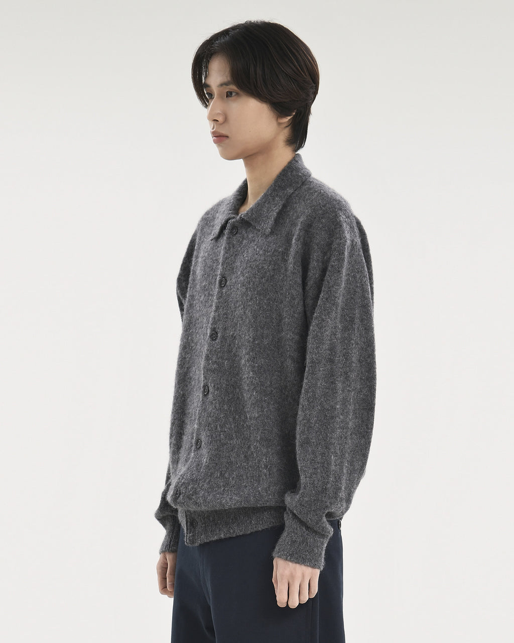 Brownyard - Alpaca Collar Cardigan (Charcoal) product image 3 | TRAB K-Fashion Australia