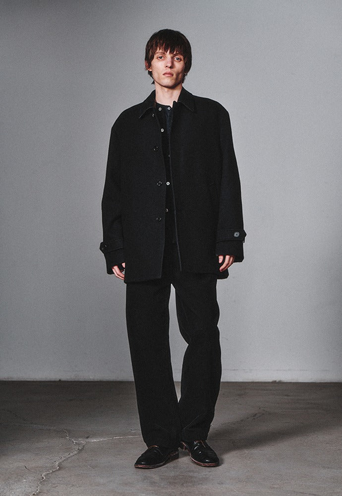 Art if acts - Leather Collar Casentino Half Coat (Black) product image 1 | TRAB K-Fashion Australia