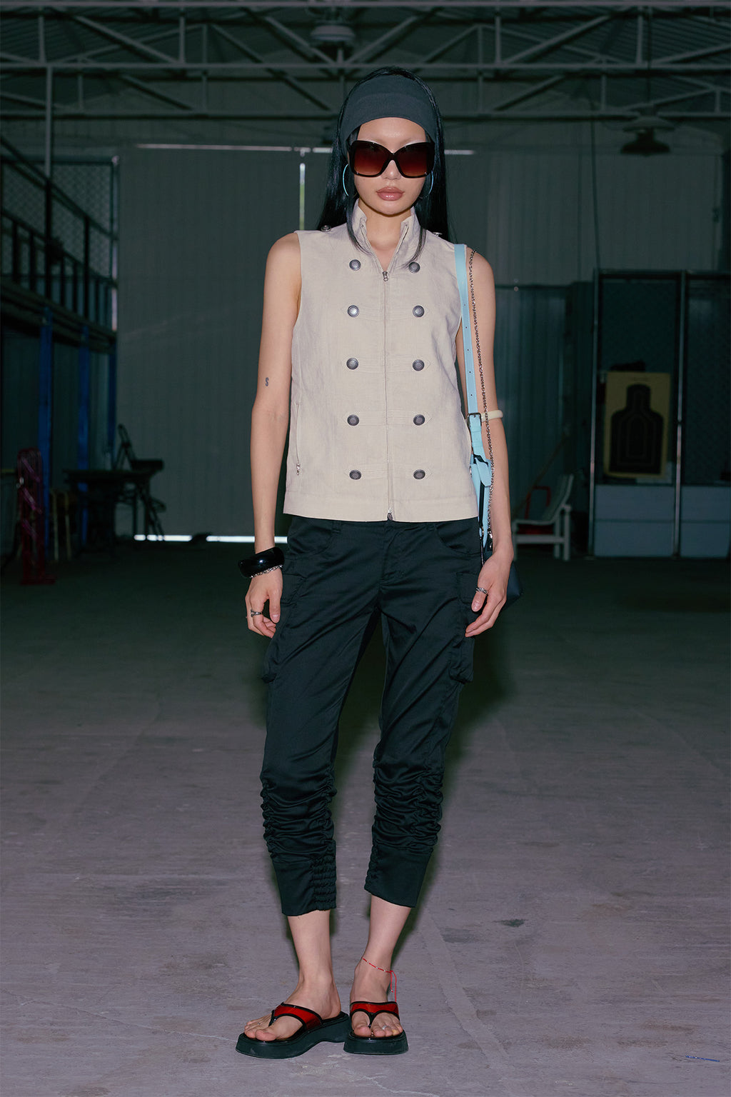 Deinet - Cargo Capri Pants (Black) product image 1 | TRAB K-Fashion Australia