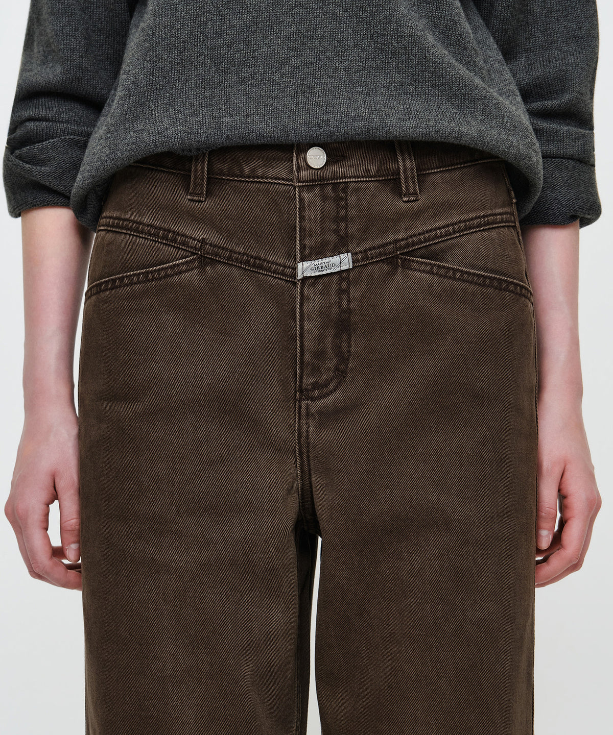 Marithe & Francois Girbaud - X-pocket Semi-wide Denim Pants (Brown) product image 3 | TRAB K-Fashion Australia