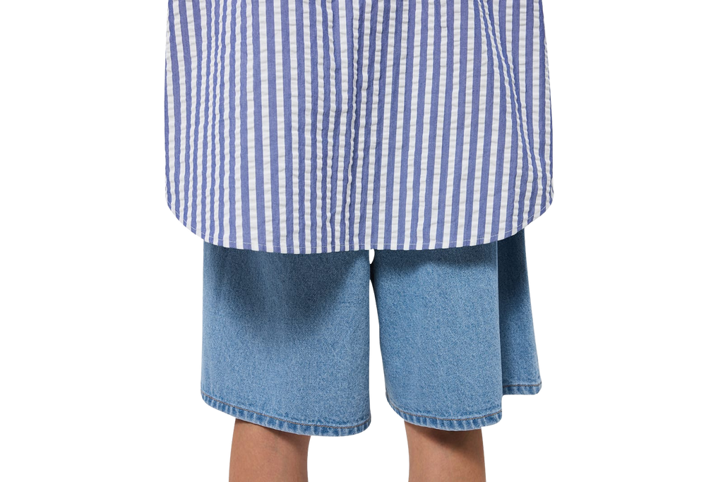 Kimhe Kim - Stripped Label Short Sleeves Shirt (Blue) product image 9 | TRAB K-Fashion Australia