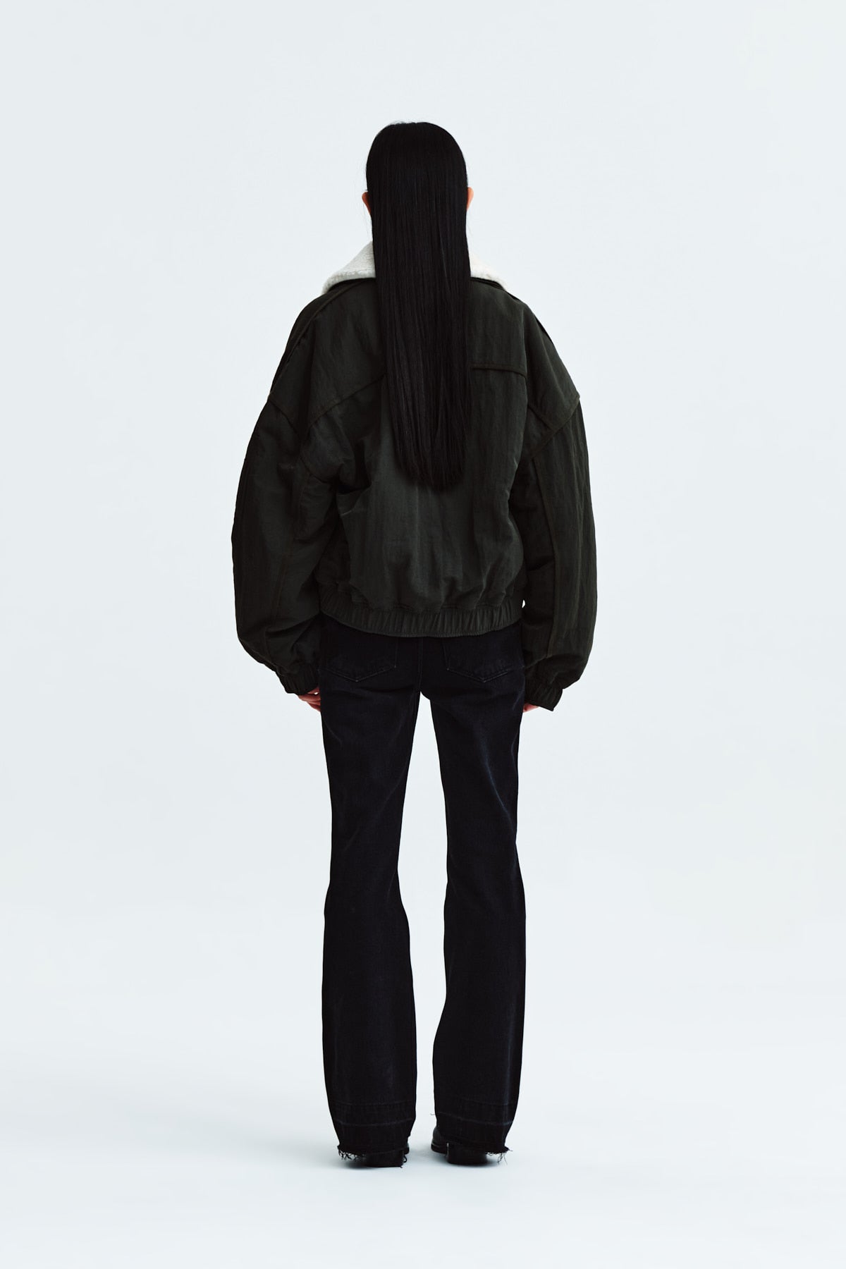 Matin Kim - Fur Collar Point Bomber Jumper (Khaki) product image 10 | TRAB K-Fashion Australia