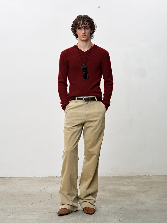 Tonywack - Vintage Effect Flared Carpenter Pants (Faded Beige) product image 7 | TRAB K-Fashion Australia