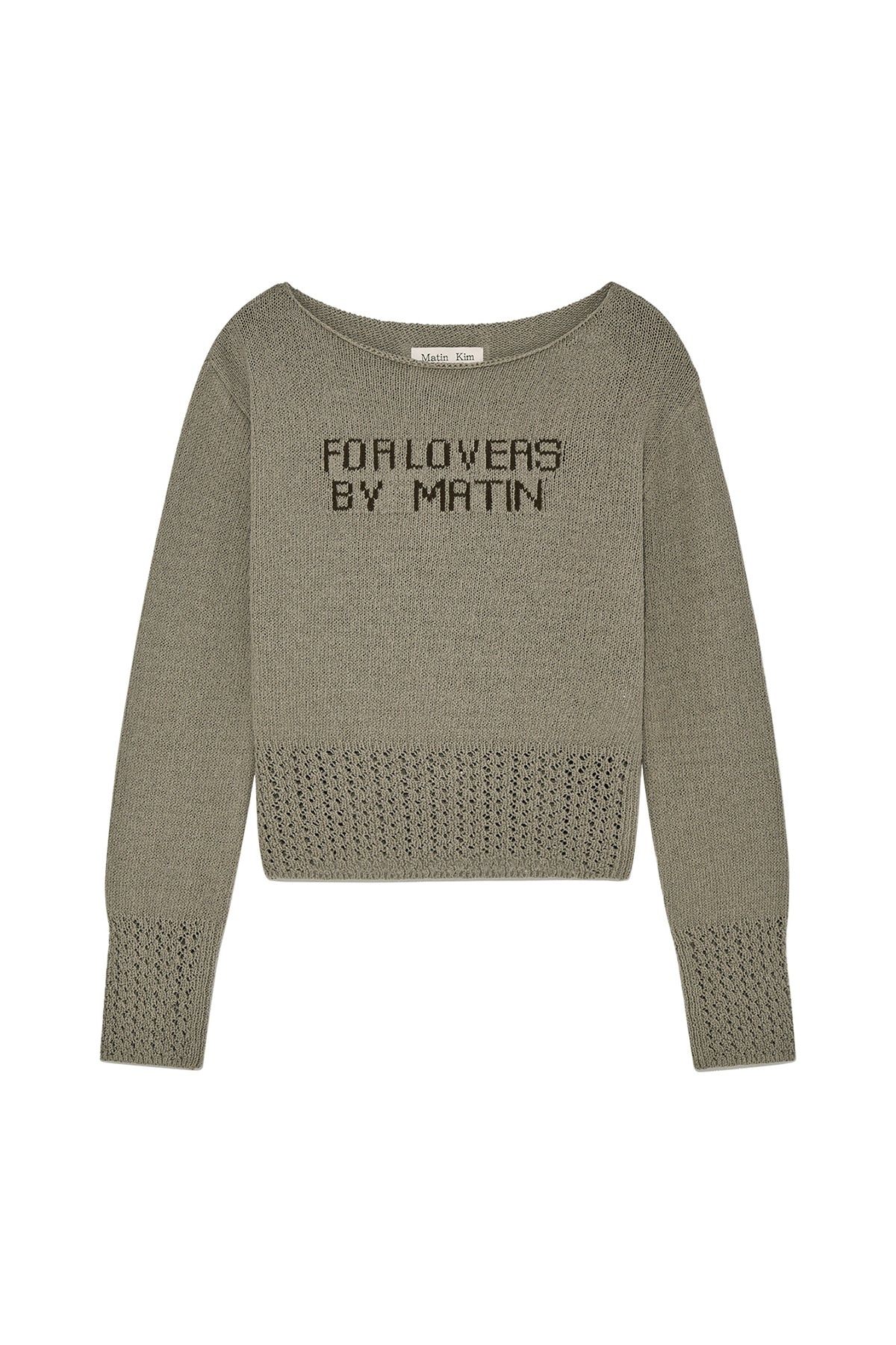 Matin Kim - For Lovers Punching Point Pullover (Olive) product image 1 | TRAB K-Fashion Australia