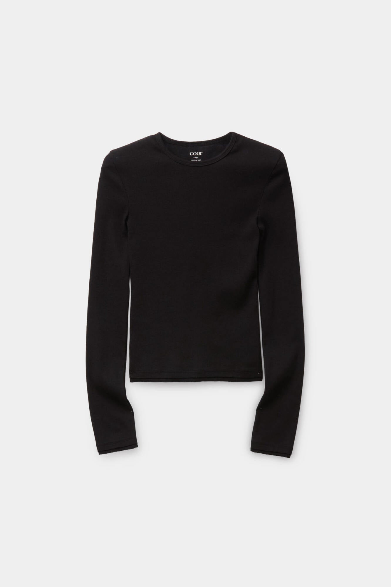 Coor - Double Cut-Off Long Sleeve (Black) product image 1 | TRAB K-Fashion Australia