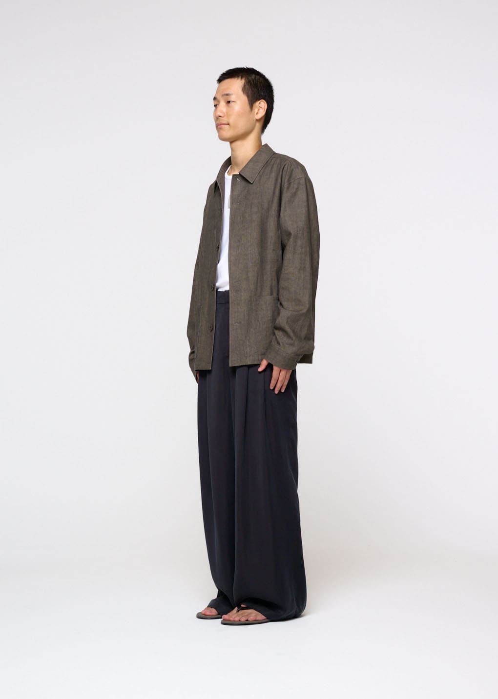 Amomento - Linen Pocket Jacket (Brown) product image 3 | TRAB K-Fashion Australia