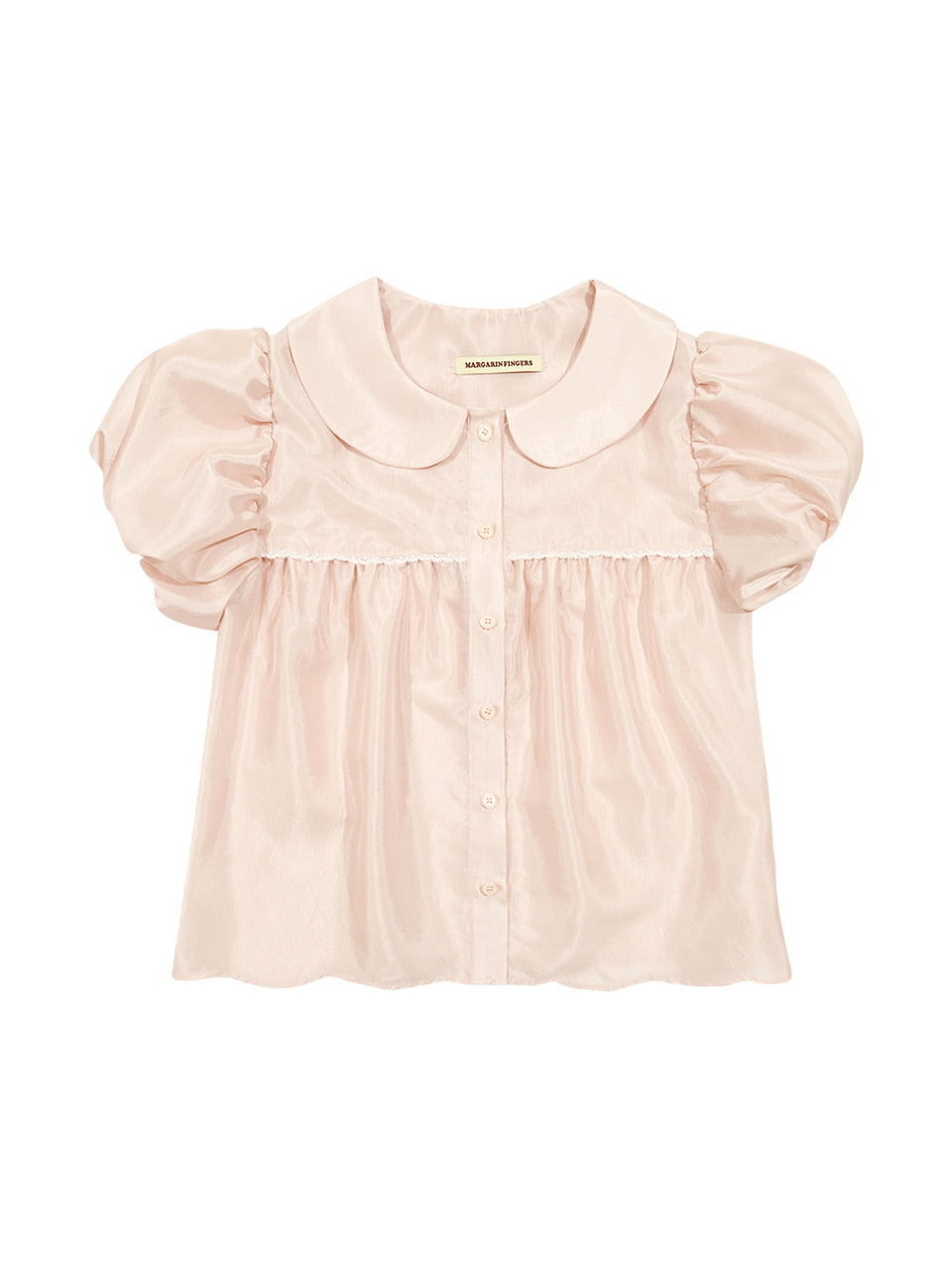 Margarin Fingers - Sheer Puff Blouse (Peach) product image 2 | TRAB K-Fashion Australia