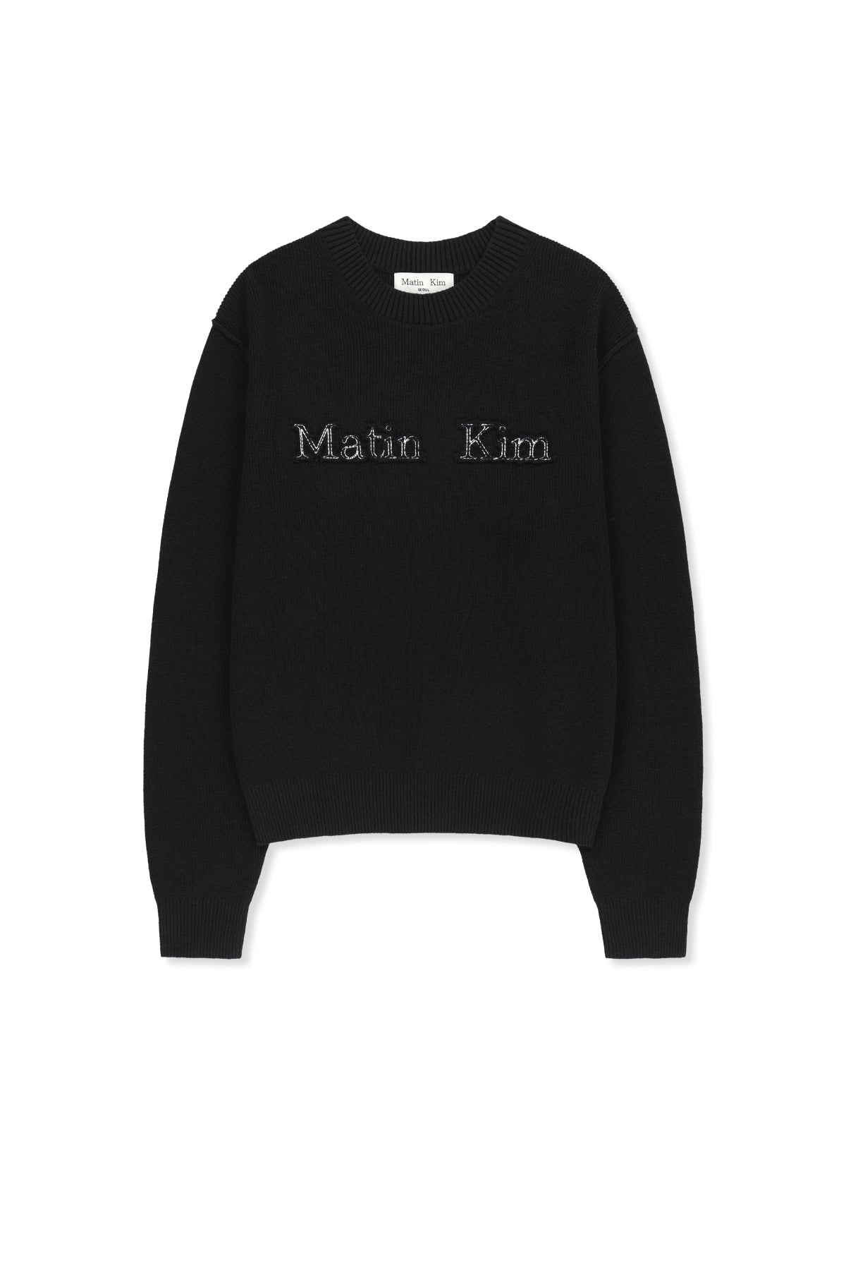 Matin Kim - Matin Applique Logo Knit Pullover (Black) product image 12 | TRAB K-Fashion Australia