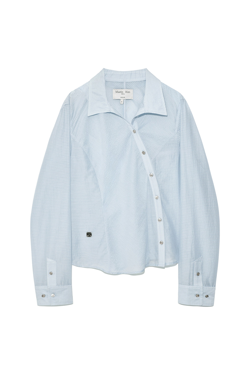 Matin Kim - Unbalance Button Point Shirt (Light Blue) product image 1 | TRAB K-Fashion Australia