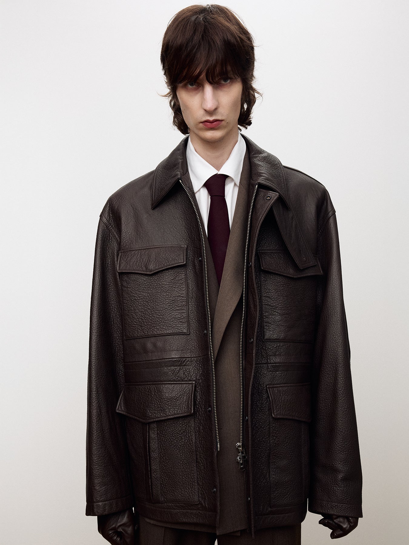 Tonywack - Lamb Leather Cargo Jacket (Dark Brown) product image 6 | TRAB K-Fashion Australia