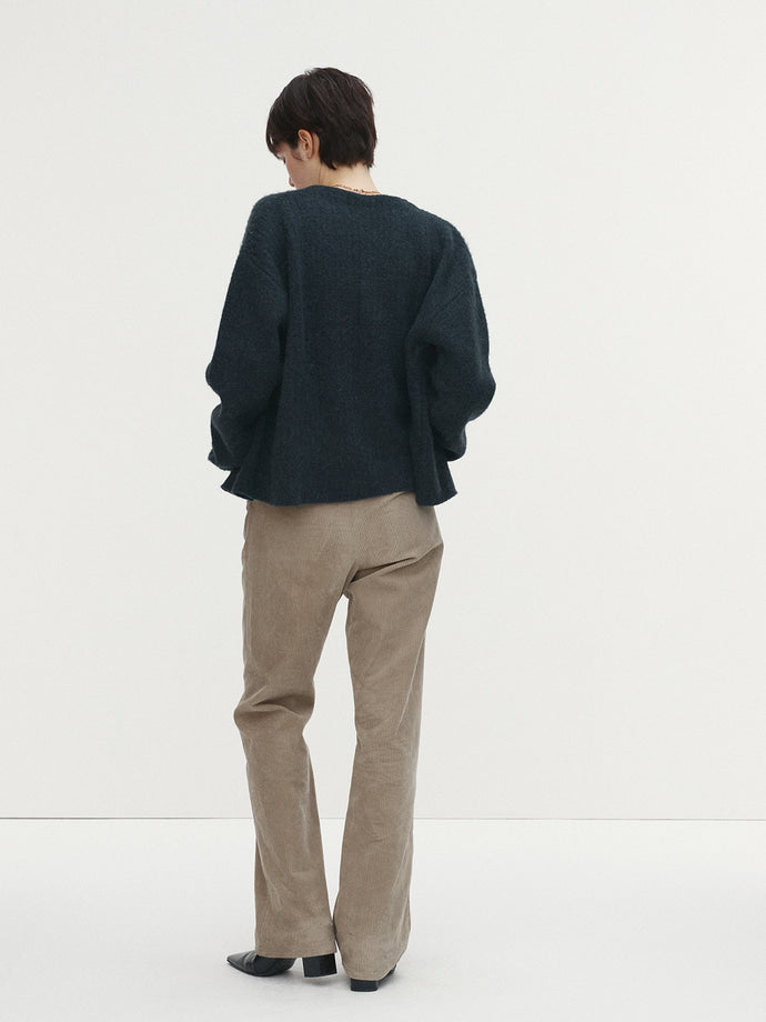 Tonywack - Brushed Mohair V-Neck Cardigan (Dark Turquoise) product image 3 | TRAB K-Fashion Australia