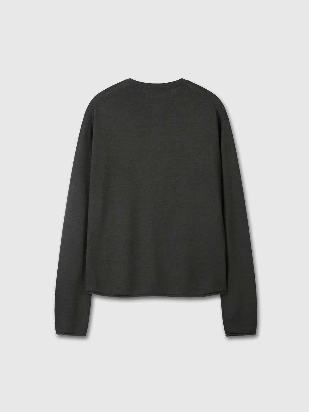 Tonywack - Extra Fine Wool Raw Hem Henley Neck Knit (Anthracite) product image 10 | TRAB K-Fashion Australia