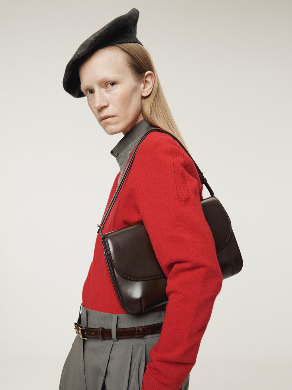 Recto - Contrast Layered V-Neck Knit Top (Red) product image 8 | TRAB K-Fashion Australia