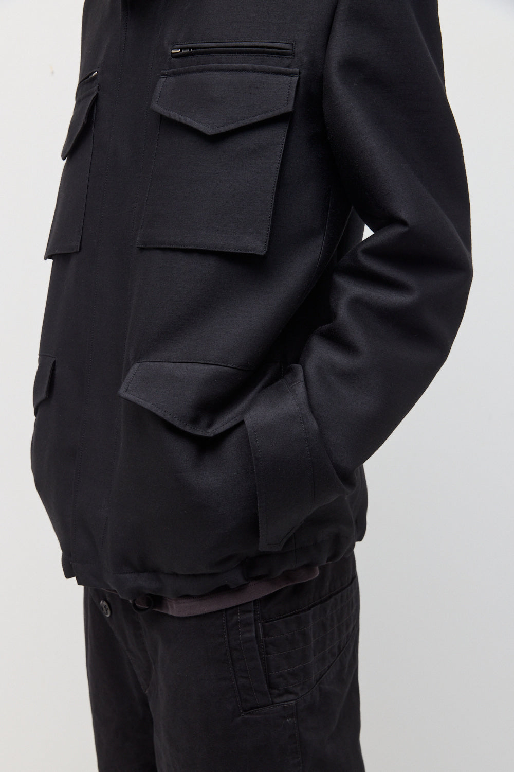 Hatchingroom - Silent M65 Jacket (Wool/Silk Black) product image 11 | TRAB K-Fashion Australia