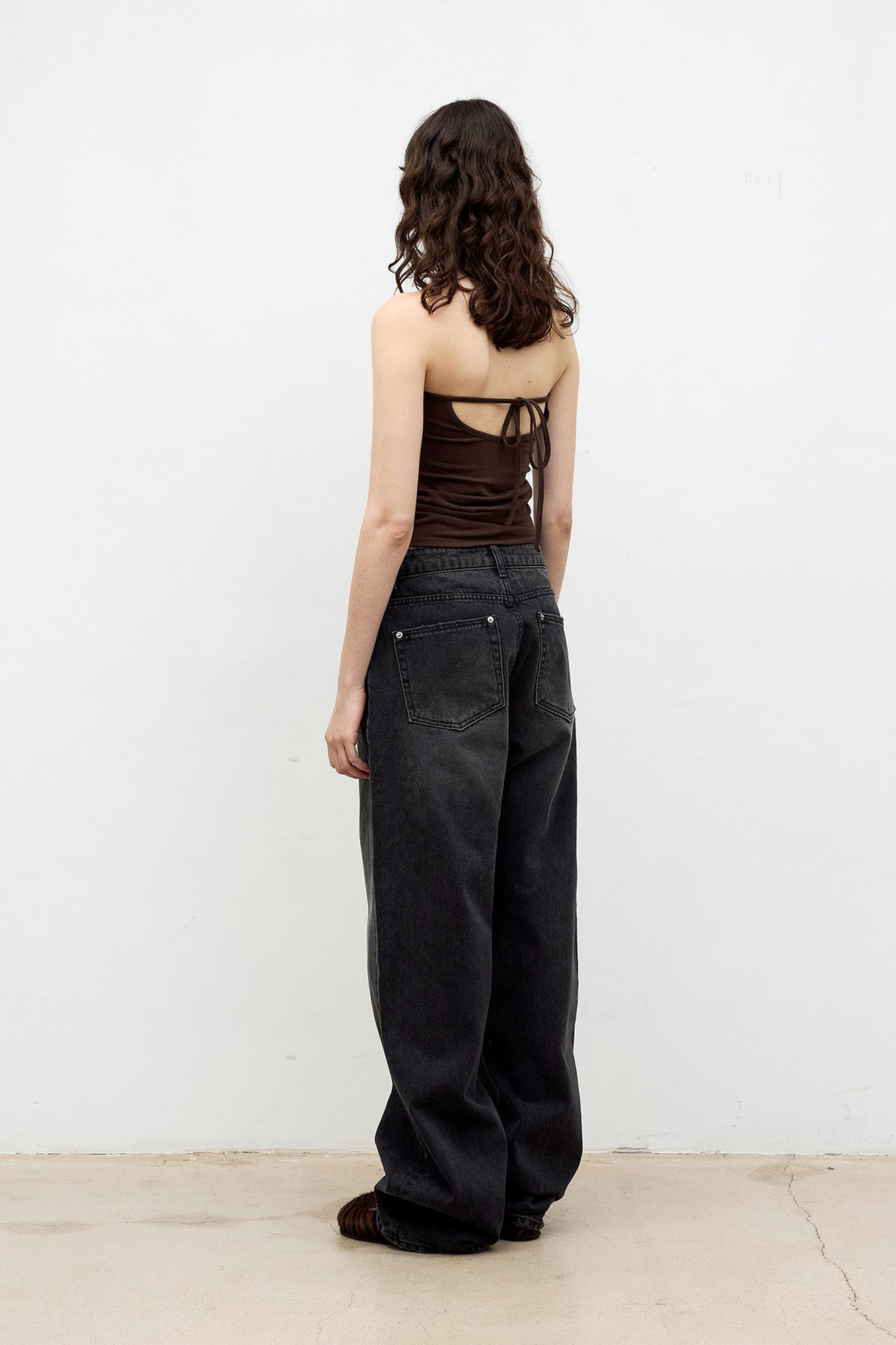 Coor - Back Strap Shirring Tube Top (Dark Brown) product image 4 | TRAB K-Fashion Australia