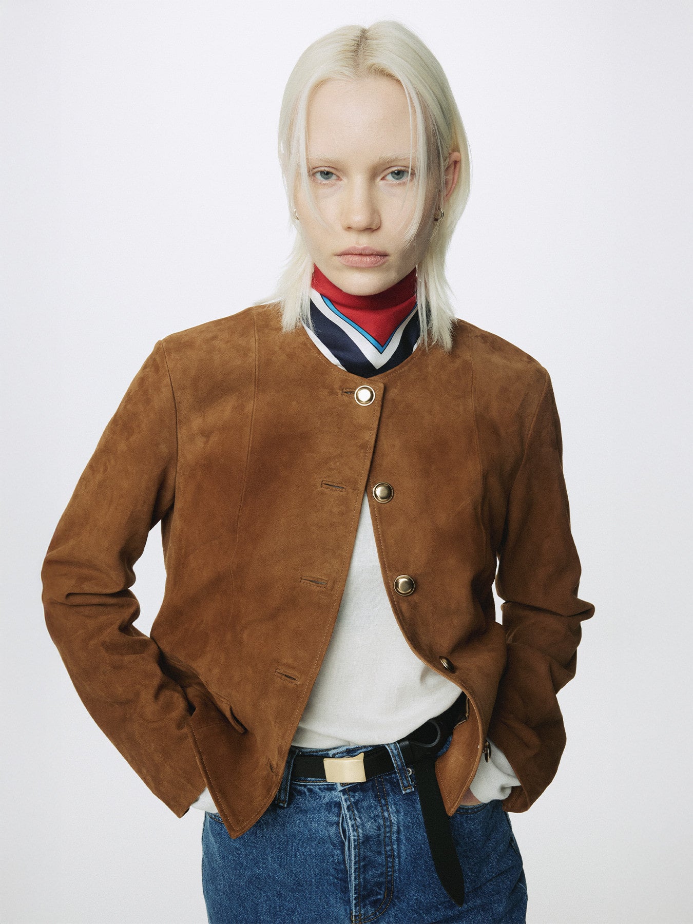 Tonywack - Suede Blouson Jacket (Saddle Brown) product image 1 | TRAB K-Fashion Australia