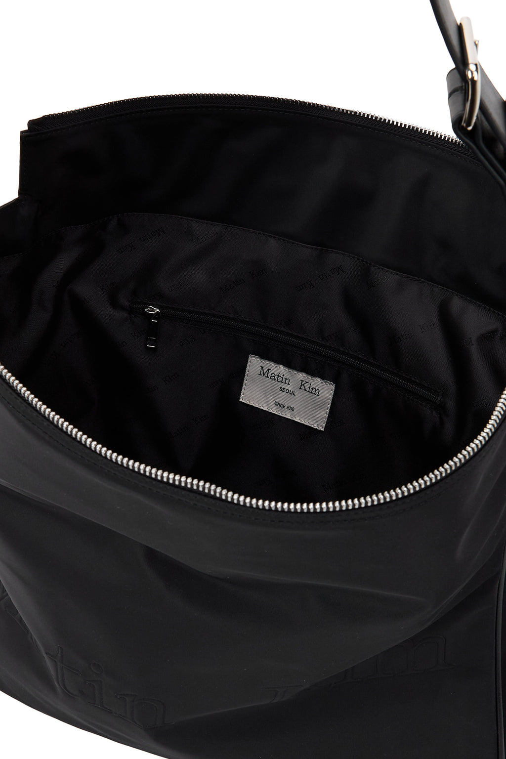 Matin Kim - Embossed Logo Fabric Shoulder Bag (Black) product image 4 | TRAB K-Fashion Australia