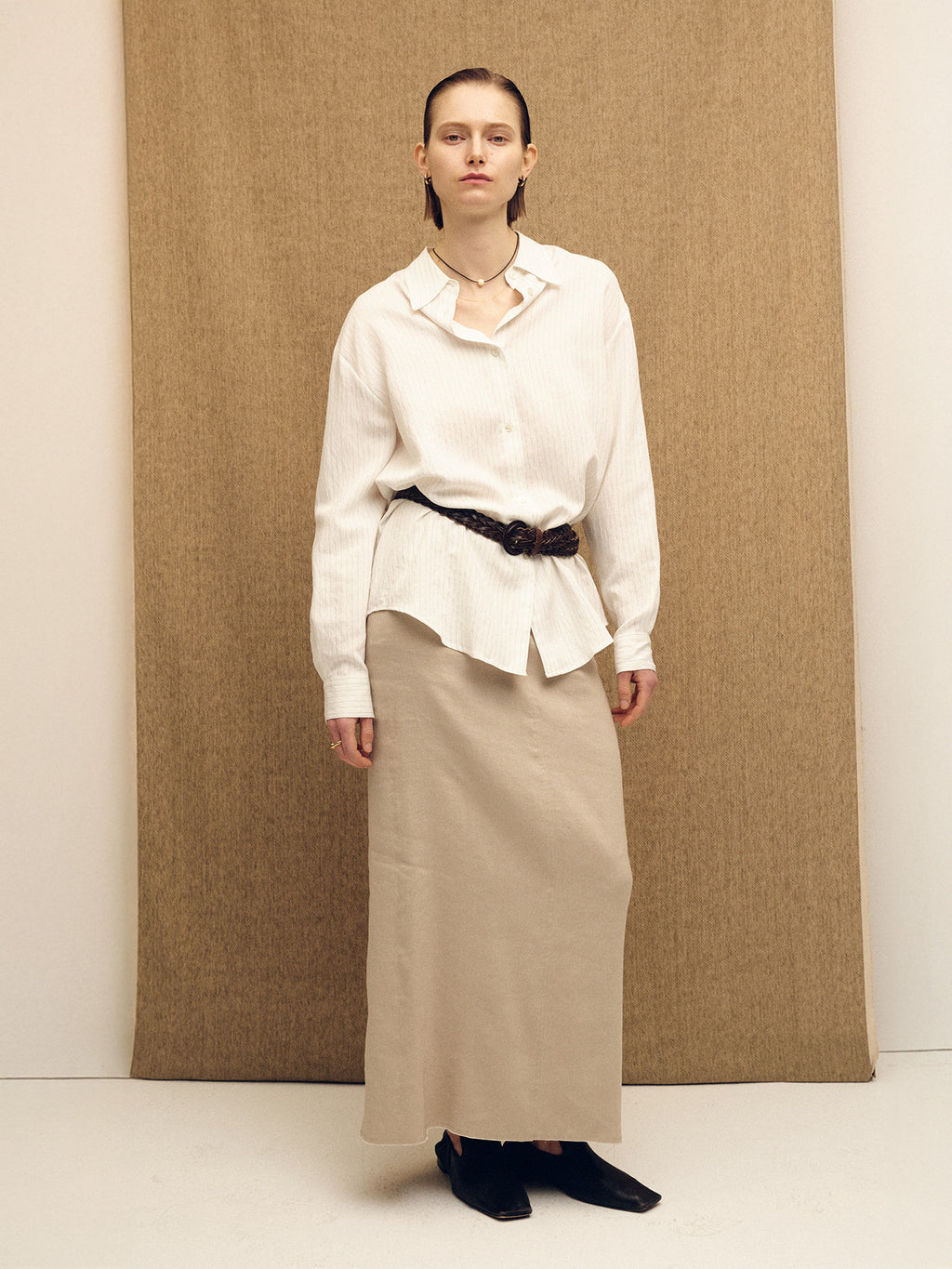 Tonywack - Airy Striped Over Shirt (Ivory) product image 1 | TRAB K-Fashion Australia