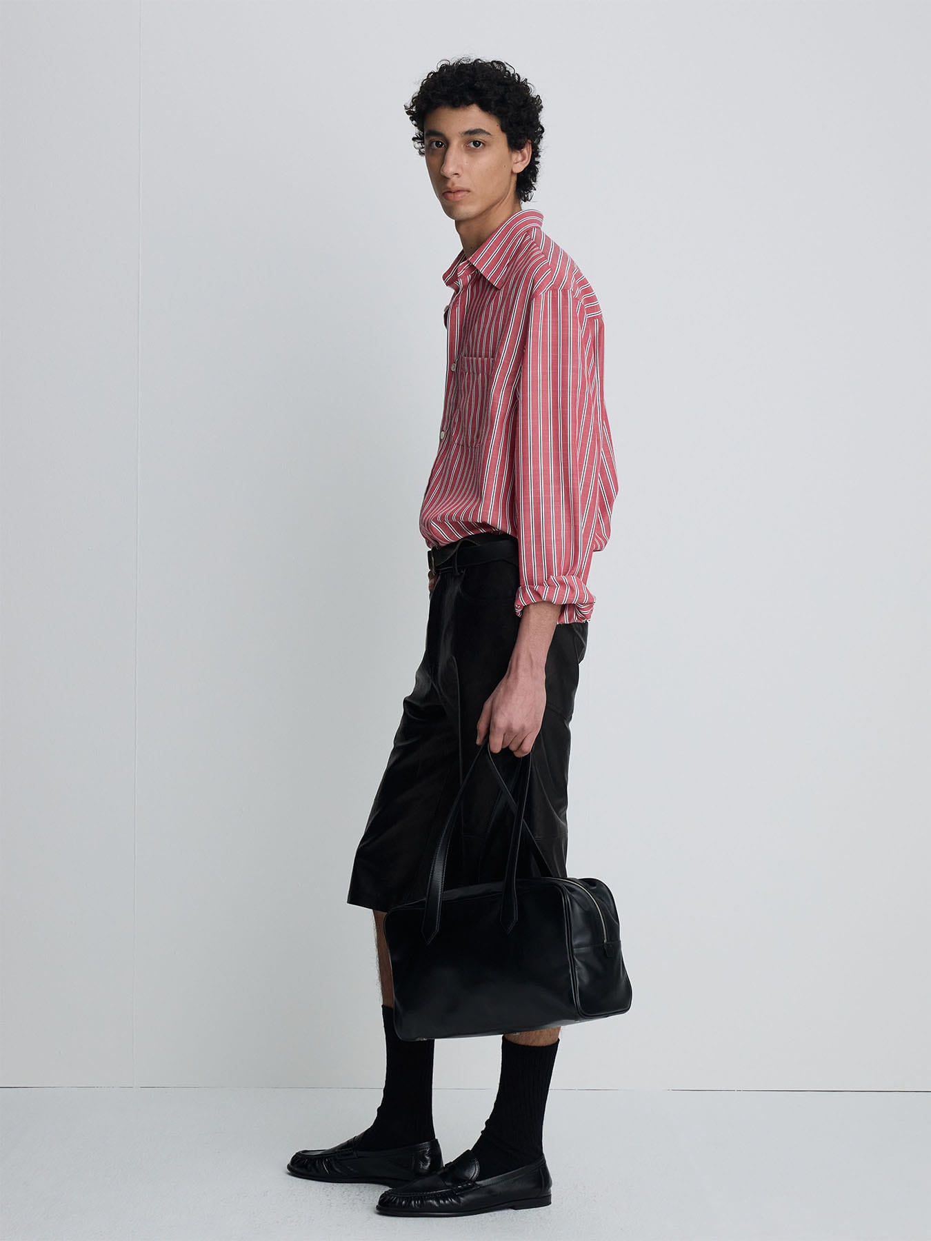 Tonywack - Striped Cotton Blend Shirt (Red Stripe) product image 3 | TRAB K-Fashion Australia