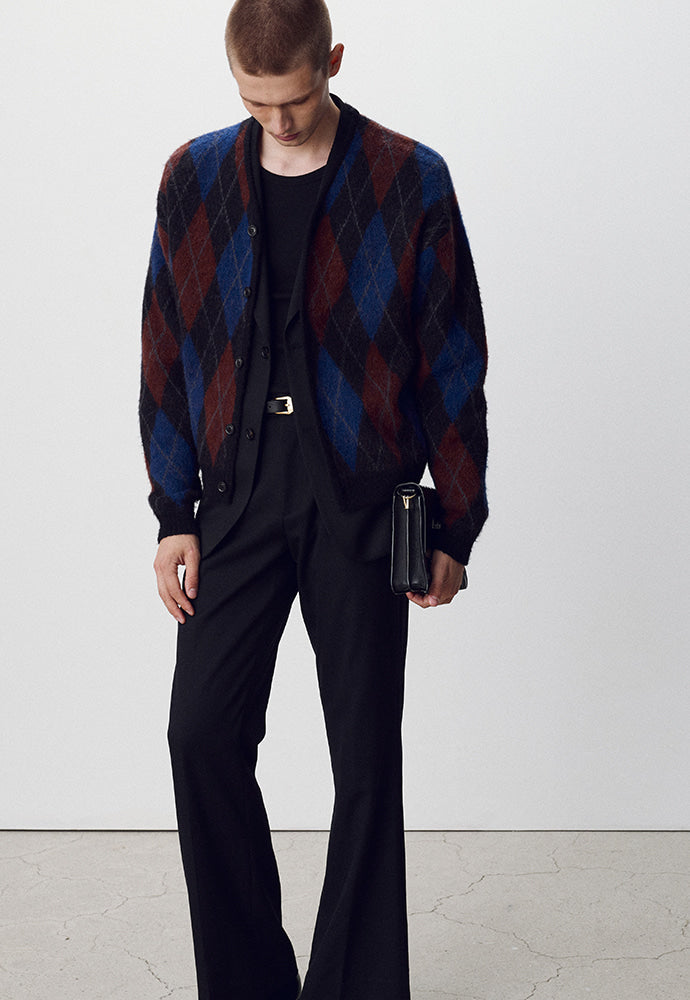 Tonywack - Argyle Mohair Knit Cardigan (Black) product image 4 | TRAB K-Fashion Australia