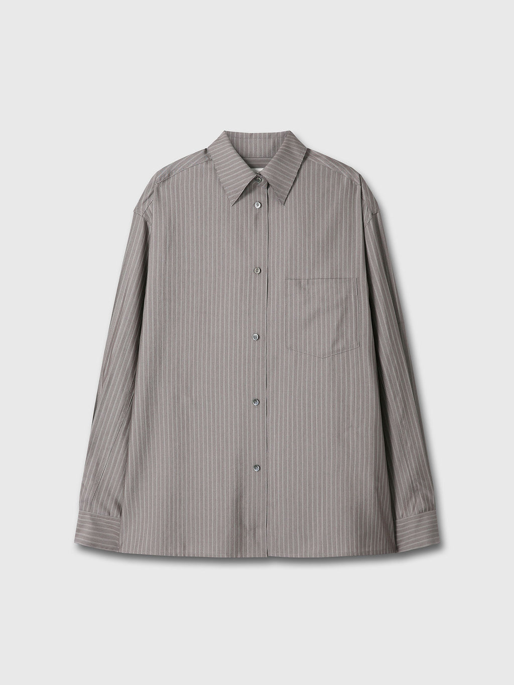 Tonywack - Silk Wool Oversized Raw Edge Shirt (Dark Grey Stripe) product image 11 | TRAB K-Fashion Australia