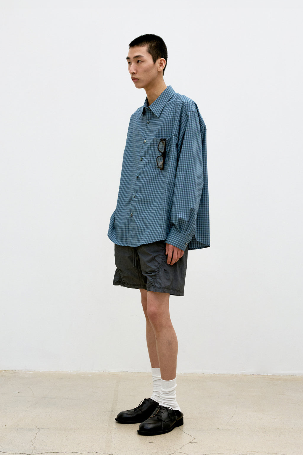 Coor - Micro Ombre Check Shirt (Navy) product image 3 | TRAB K-Fashion Australia