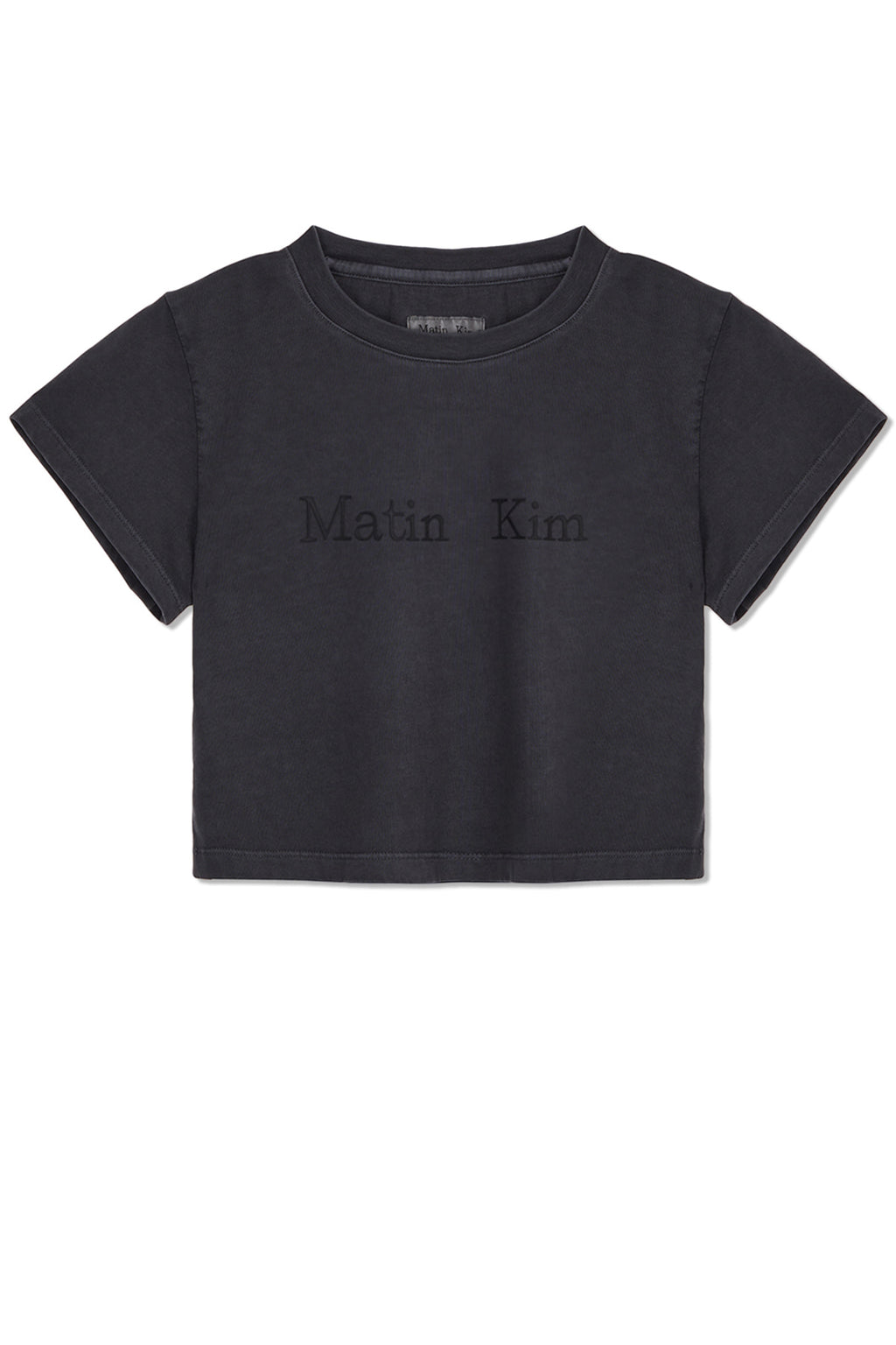 Matin Kim - Pigment Logo Crop Top (Dark Grey) product image 1 | TRAB K-Fashion Australia