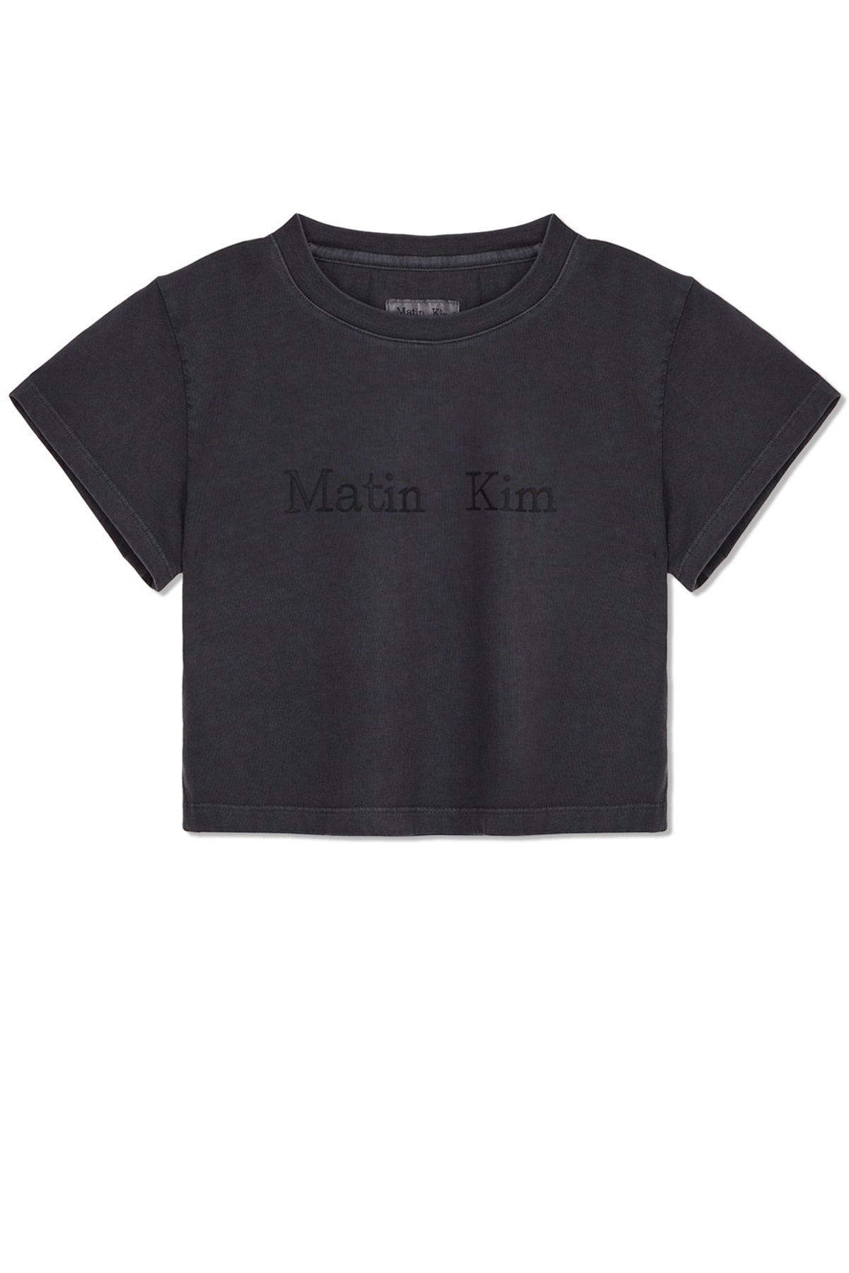 Matin Kim - Pigment Logo Crop Top (Dark Grey) product image 1 | TRAB K-Fashion Australia