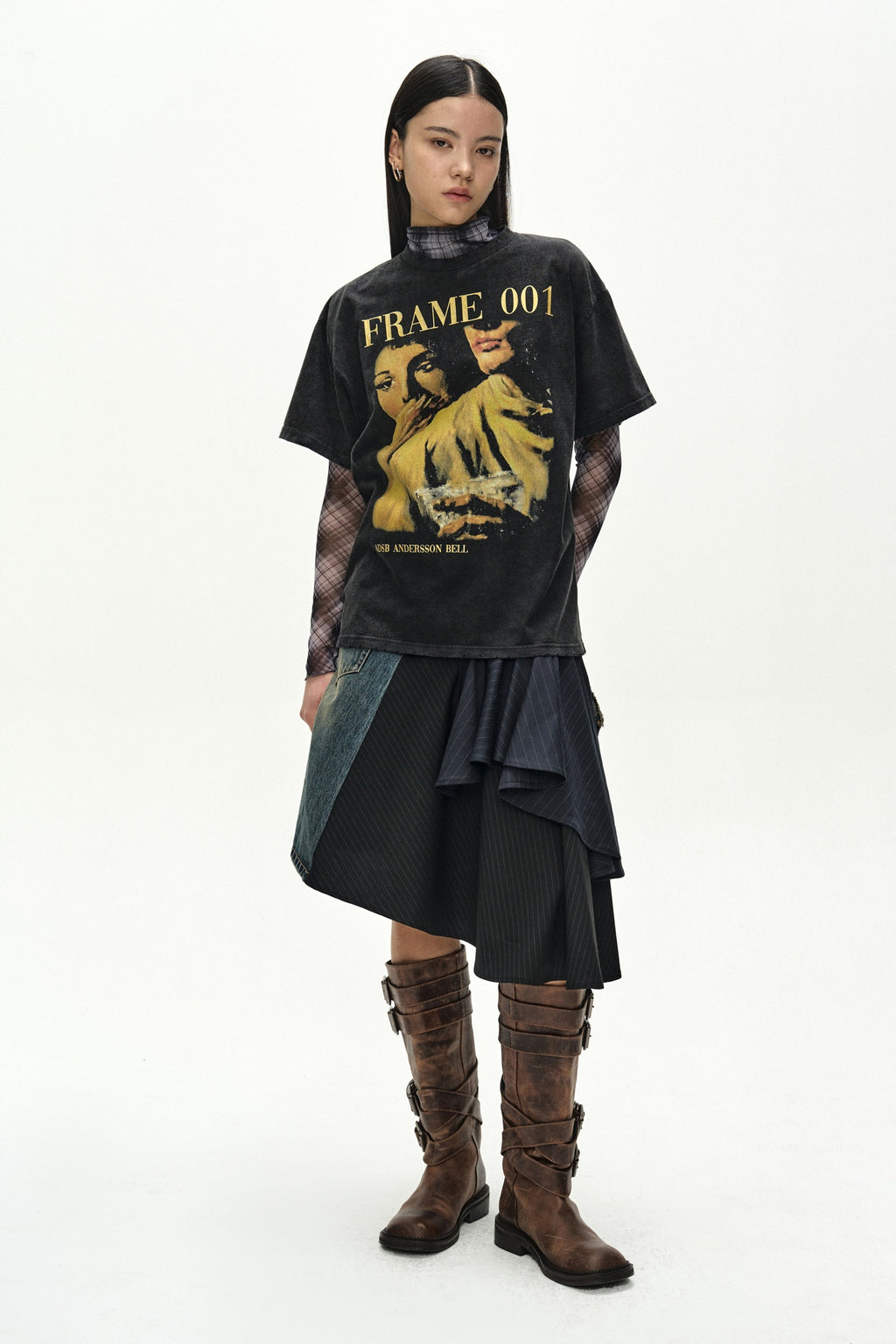 Andersson Bell - Layered Frame 001 Printed T-Shirt (charcoal) (Charcoal) product image 2 | TRAB K-Fashion Australia