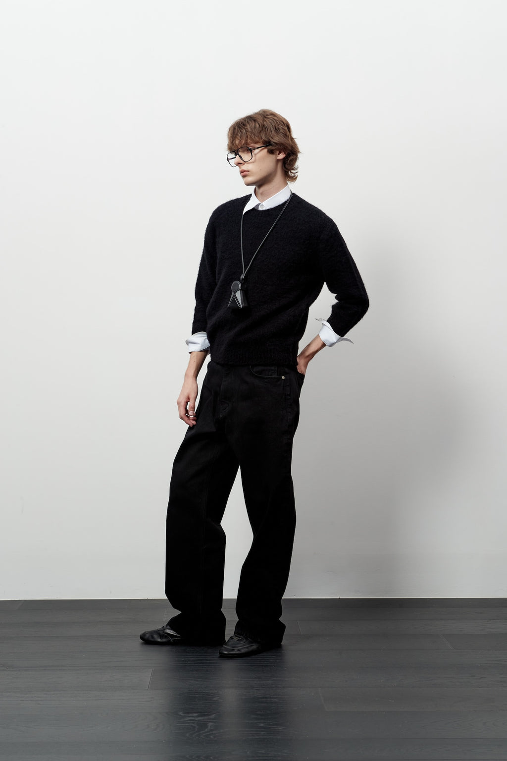 Stu - Boucle Quarter Sleeve Knit (Black) product image 6 | TRAB K-Fashion Australia