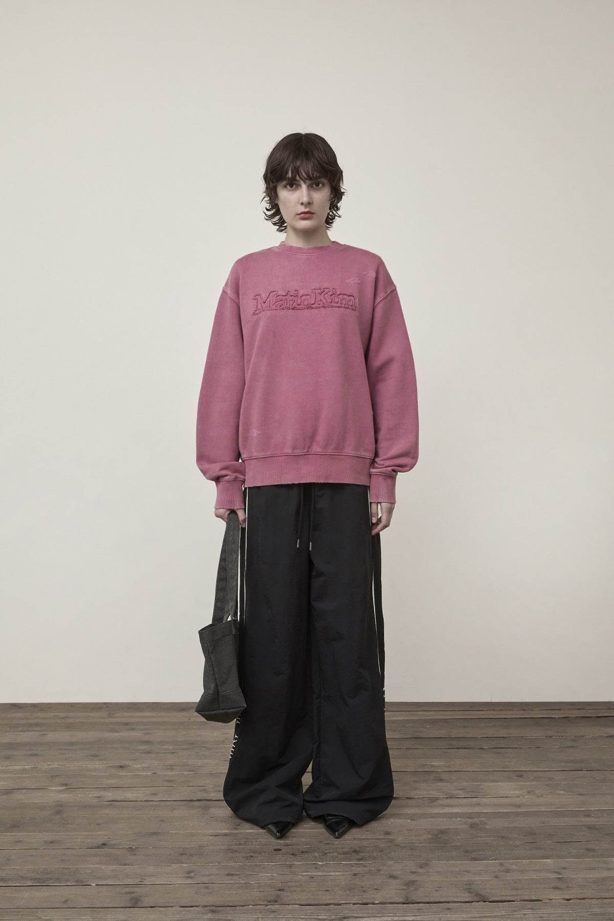 Matin Kim - Vintage Color Dying Logo Sweatshirt (Pink) product image 5 | TRAB K-Fashion Australia