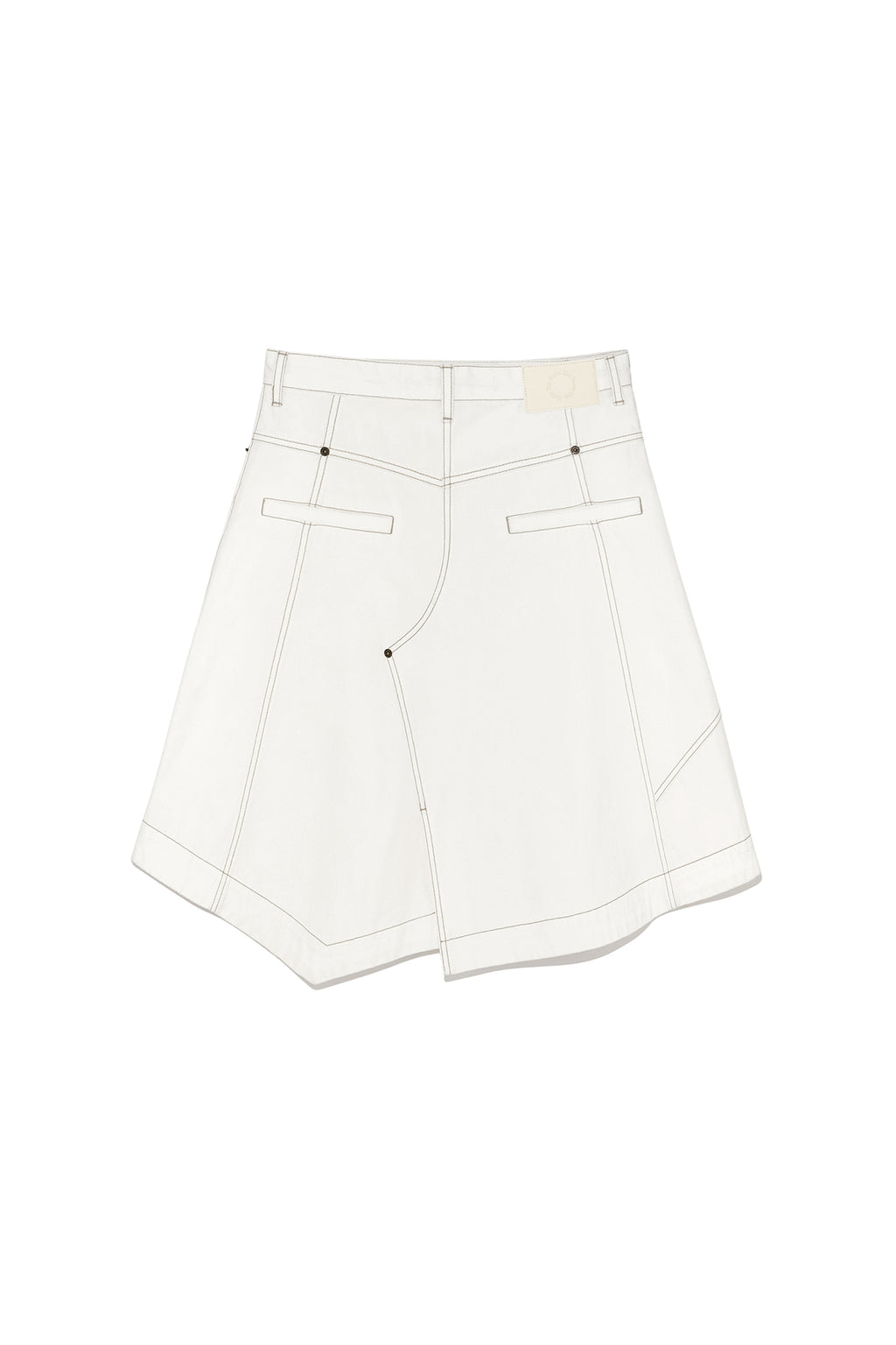 Matin Kim - Denim Mixed Flare Skirt (Ivory) product image 2 | TRAB K-Fashion Australia