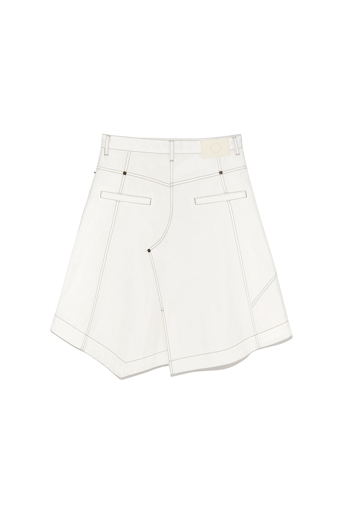 Matin Kim - Denim Mixed Flare Skirt (Ivory) product image 2 | TRAB K-Fashion Australia