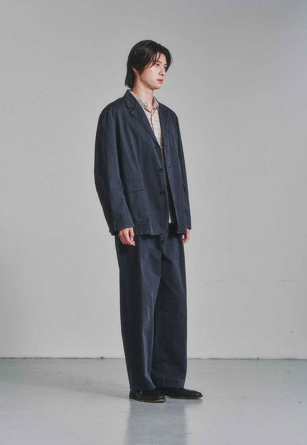 Art if acts - Washed 3 Button Blazer (Dark Navy) product image 2 | TRAB K-Fashion Australia