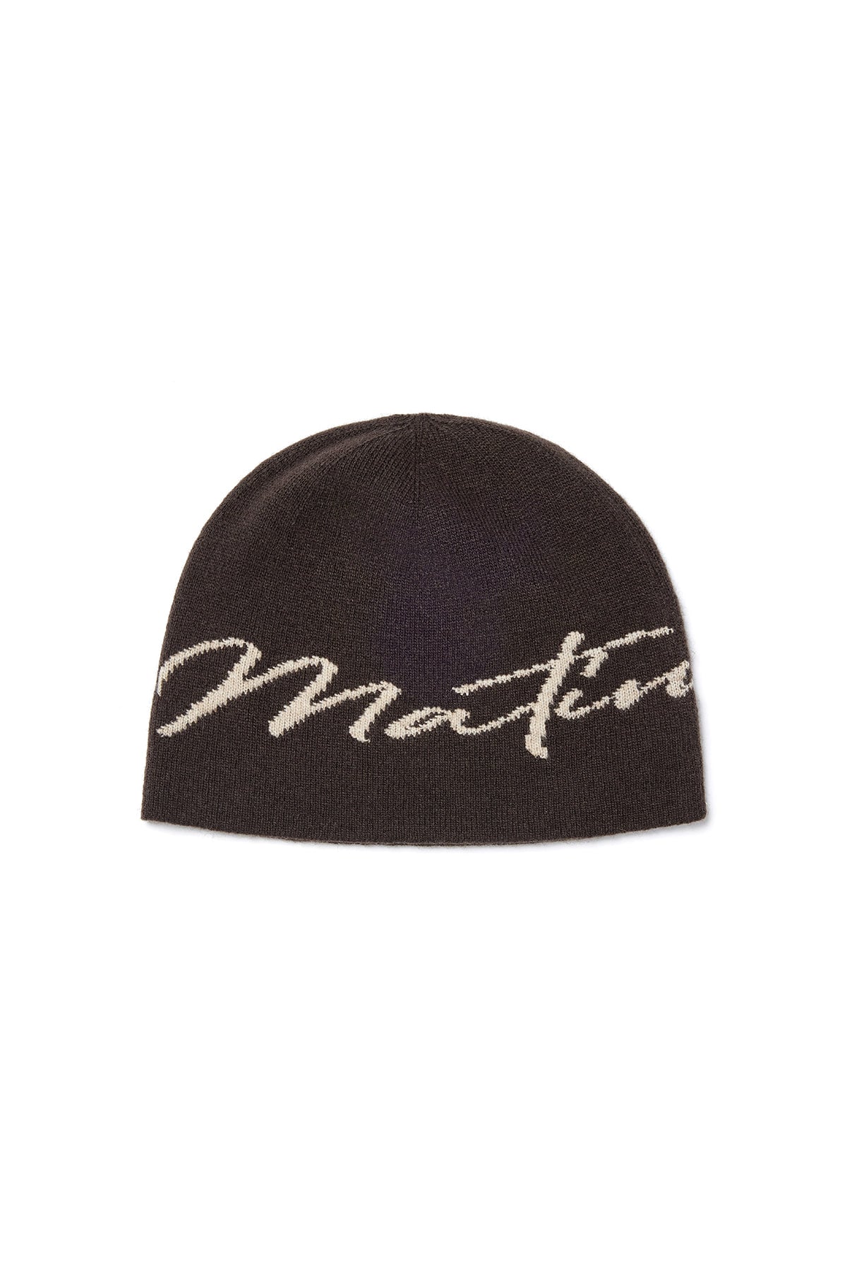 Matin Kim - Matin Logo Script Beanie (Brown) product image 2 | TRAB K-Fashion Australia