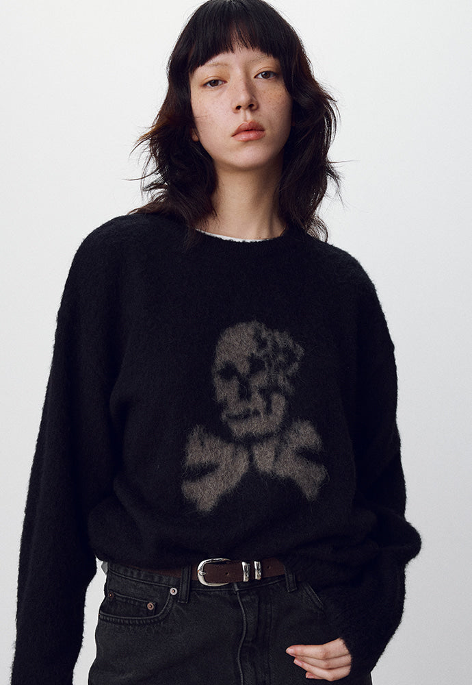 Tonywack - Brushed Alpaca Cranial Bone Sweater (Black) product image 1 | TRAB K-Fashion Australia