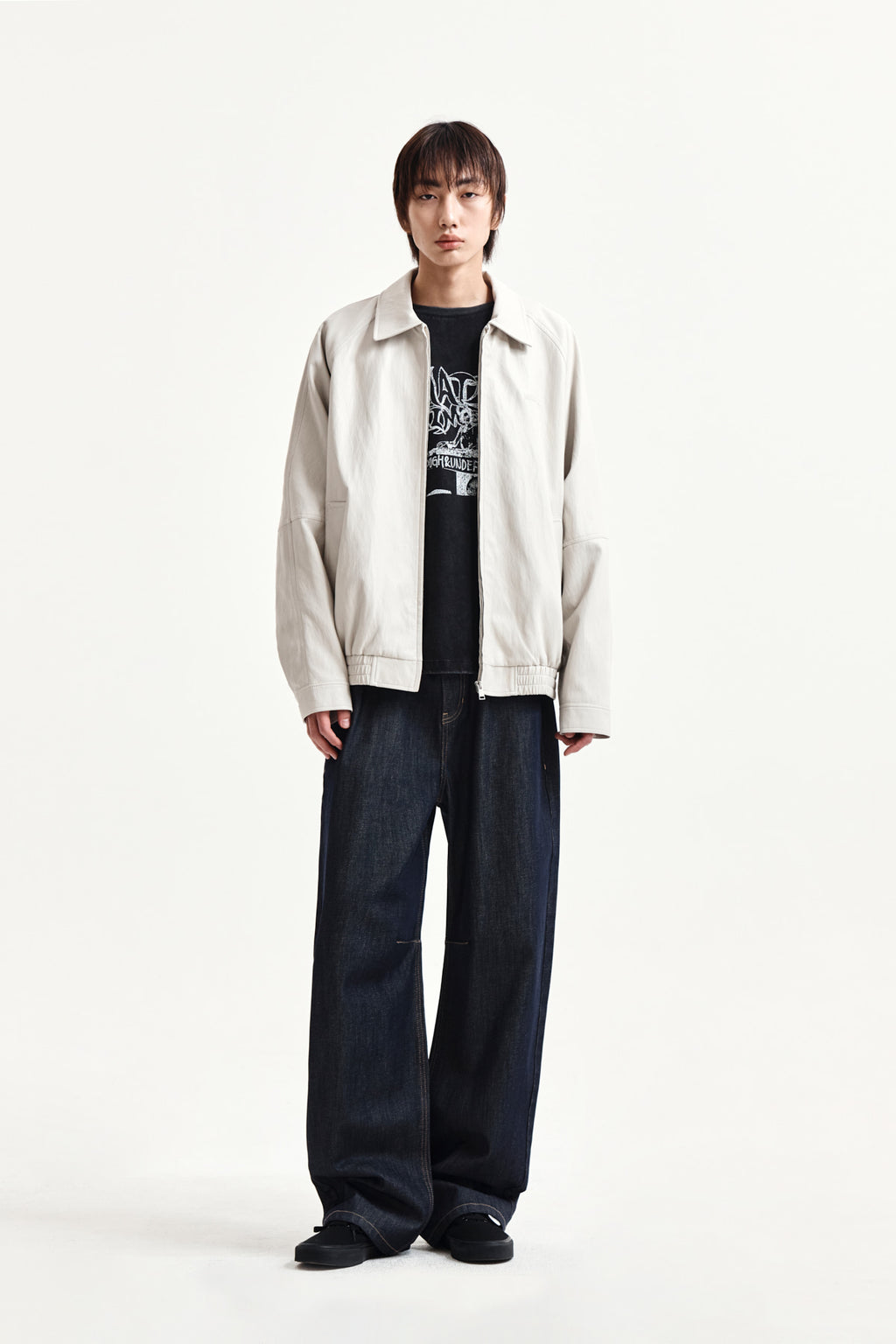 Matin Kim - Dart Point Denim Pants (Dark Navy) product image 13 | TRAB K-Fashion Australia