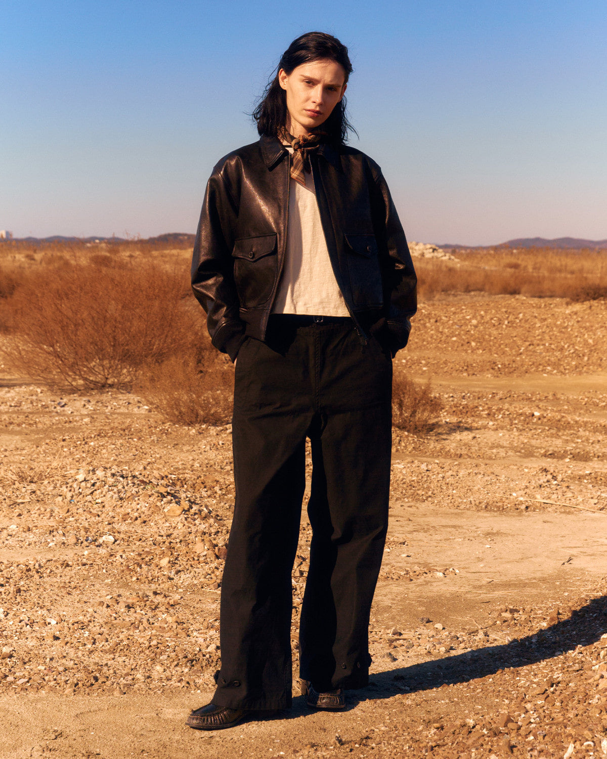Eastlogue - A-2 Flight Leahter Jacket (Black) product image 1 | TRAB K-Fashion Australia