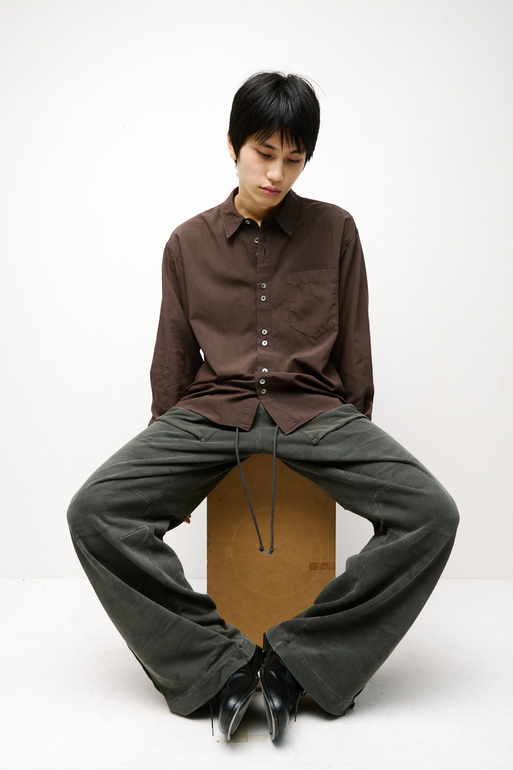 Hatchingroom - Rana Shirt (Over Dyed Brown) product image 7 | TRAB K-Fashion Australia